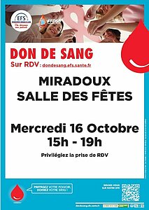 Affiche don de sang Miradoux