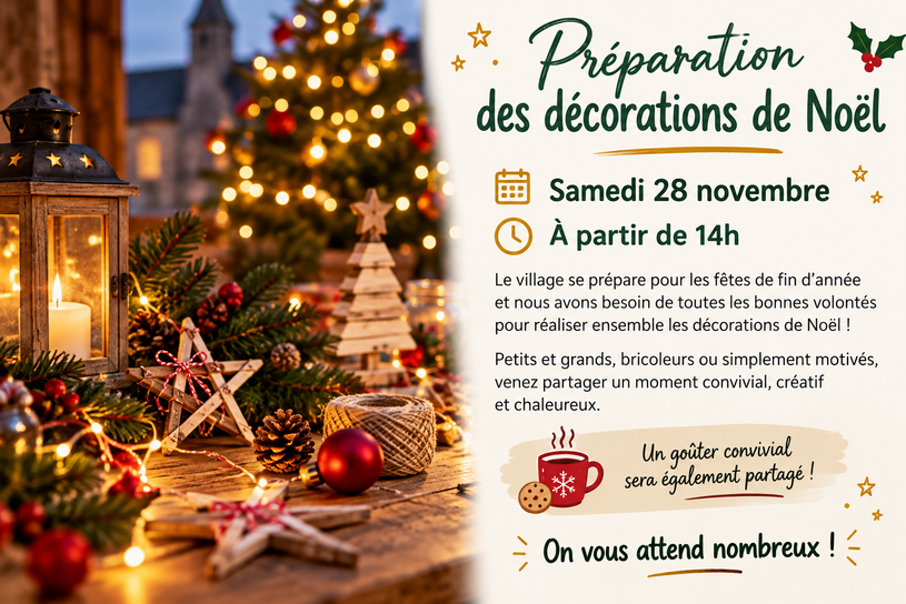 Préparation des décorations de Noël